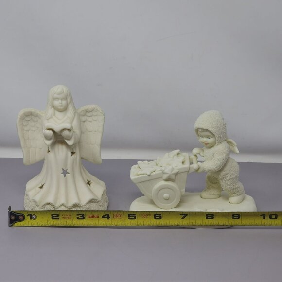 Angel &‎ Child Figurine Jade Angel Candle Holder Dept 56 Child With Wheelbarrow - Picture 9 of 13